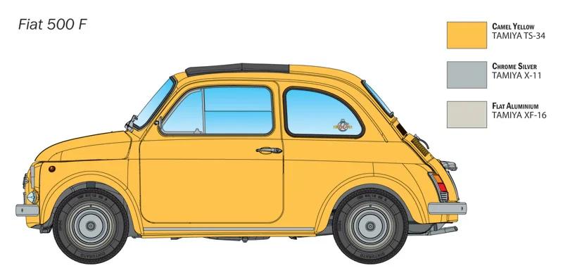 Italeri 1/12 Fiat 500f 1968 Upgraded Edition Model Kit — official product photo 4