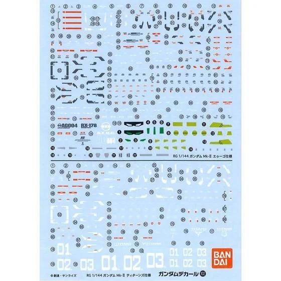 Bandai 1/144 RG GD-102 Mk-ii Decal 1p — official product photo 1