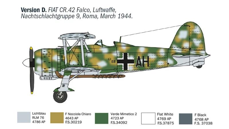 Italeri 1/72 Fiat Cr 42 Cn Falco Night Fighter Model Kit — official product photo 5