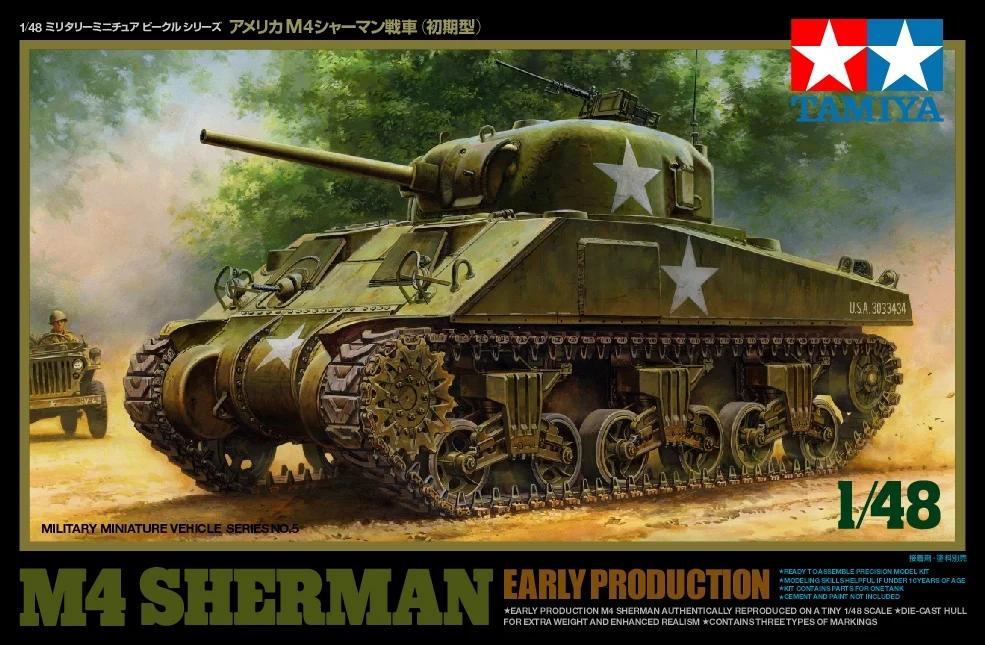 Tamiya 1/48 M4 Sherman Early Prod Model Kit — official product photo 2