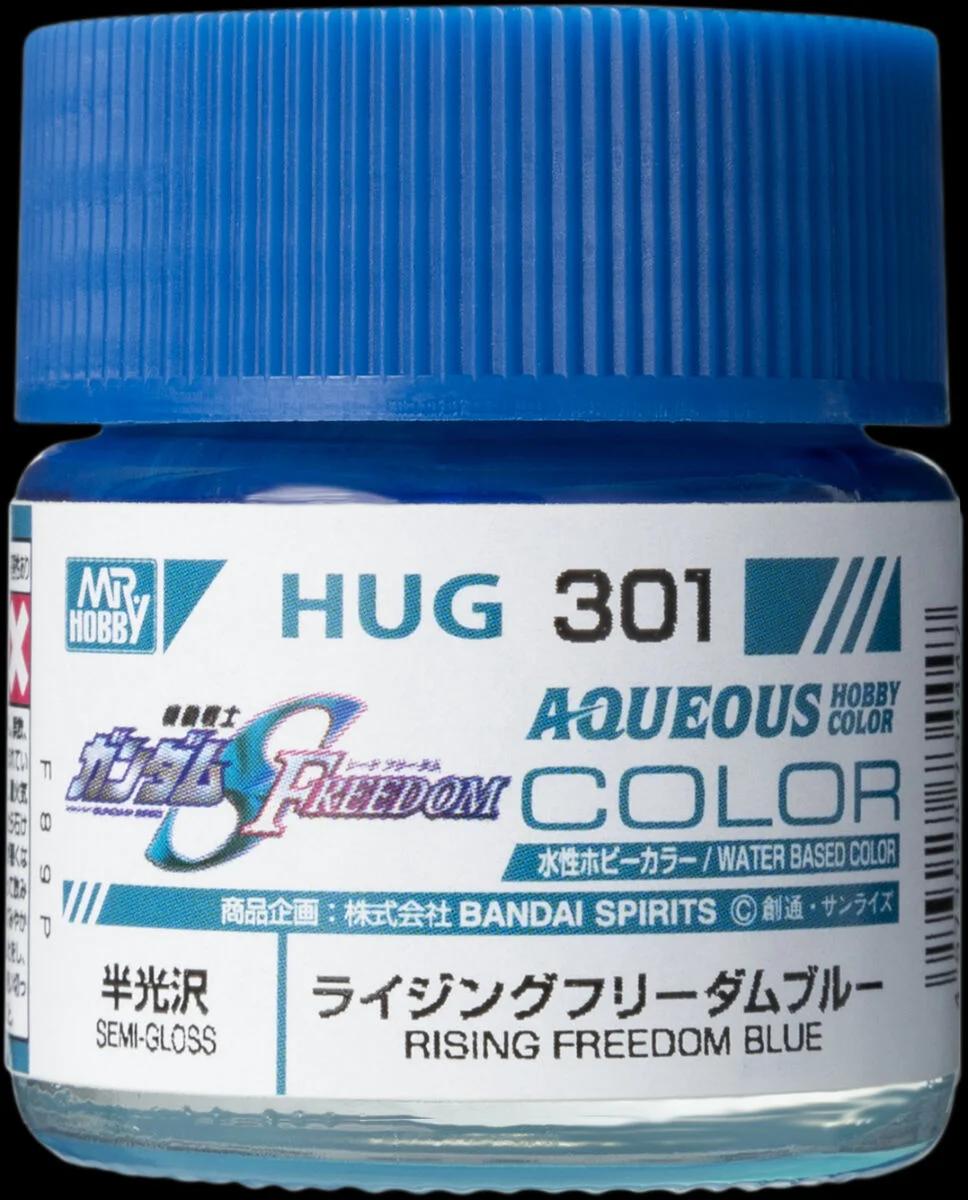 Mr. Hobby Aqueous Gundam Color HUG301 Rising Freedom Blue (Semi-Gloss) 10ml — product photo