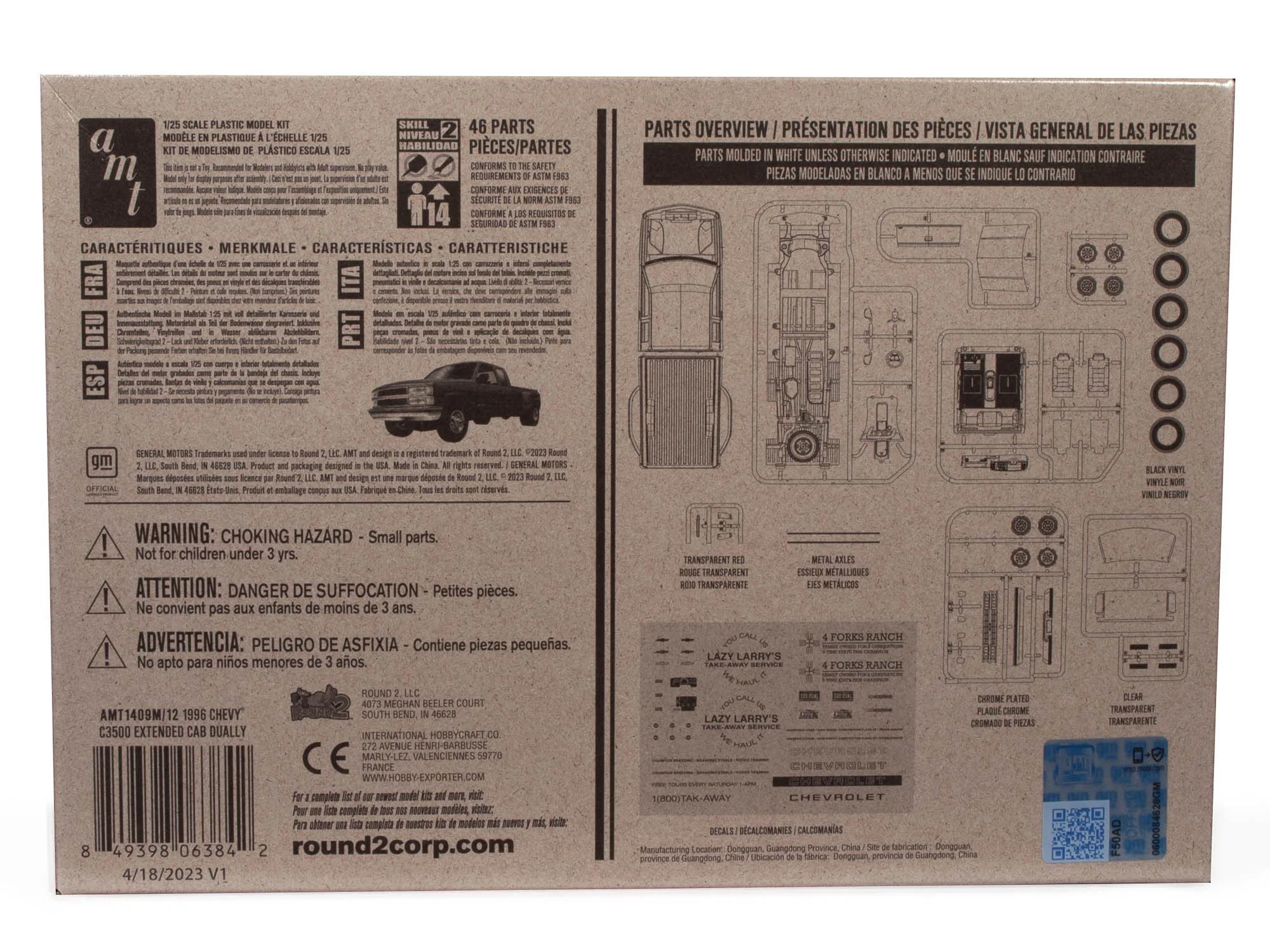 AMT 1/25 C-3500 96 Chevrolet Dually Pu Model Kit — official product photo 2