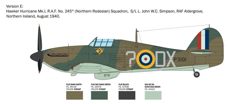 Italeri 1/48 Hurricane MK 1 Aces Model Kit — official product photo 5
