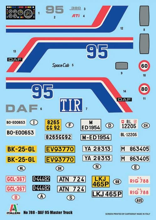 Italeri 1/12 Daf 95 Master Truck Model Kit — official product photo 3