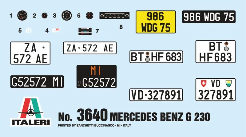 Italeri 1/24 Mercedes-benz G 230 Model Kit — official product photo 2