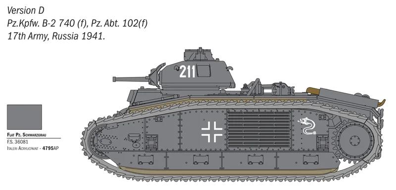 Italeri 1/56 Char B1 Bis Model Kit — official product photo 4