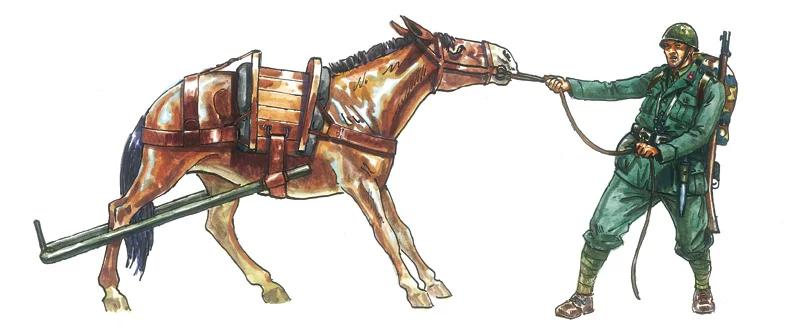 Italeri 1/35 Horse Drawn Breda 20 65 W Crew Model Kit — official product photo 3