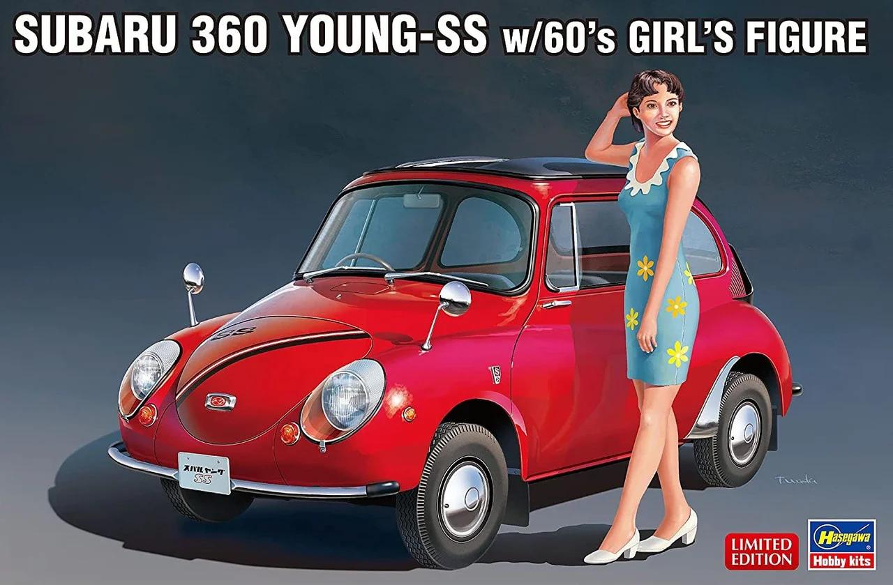 Hasegawa 1/24 Subaru 360 Young Ss W Figure Model Kit — official product photo 1
