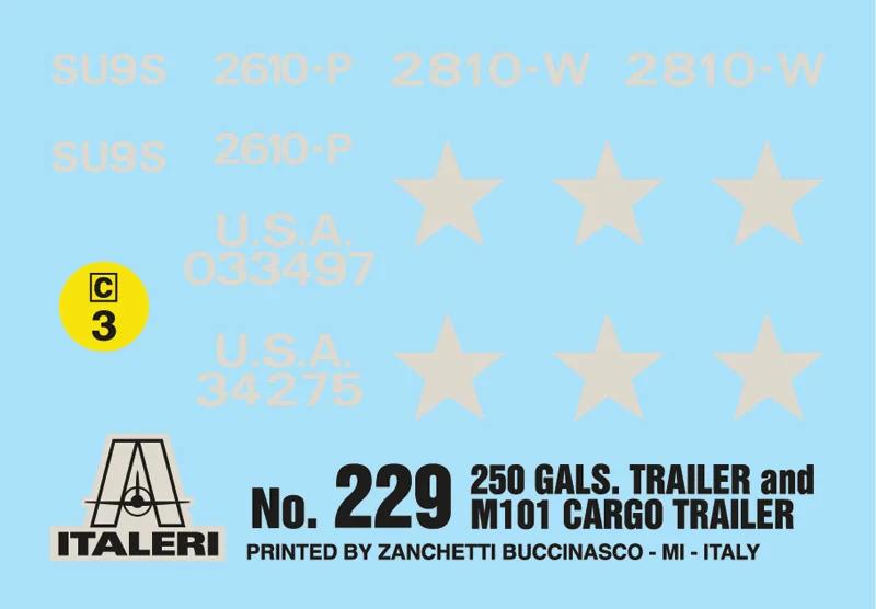 Italeri 250gal Tank Trailer M109 35 Model Kit — official product photo 3