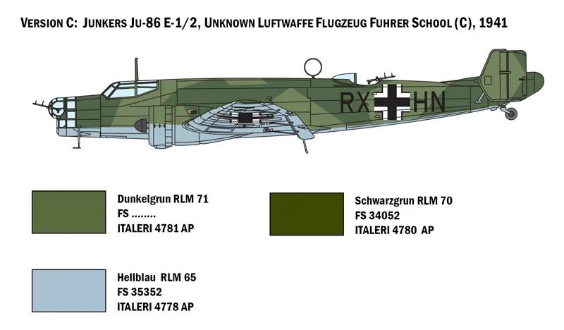 Italeri 1/72 E-1 Ju-86 E-2 Model Kit — official product photo 4