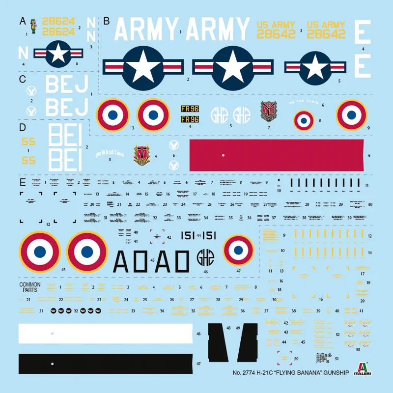 Italeri 1/48 H-21C Flying Banana Gunship Model Kit — official product photo 3