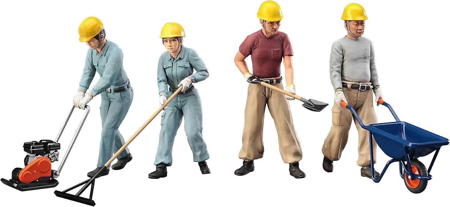 Hasegawa 1/35 Construction Worker Paver Model Kit — official product photo 1