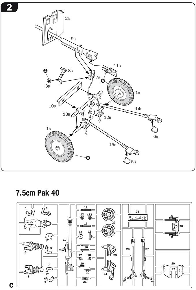 Italeri German Gun Set Pak37 Pak40 72 Model Kit — official product photo 3