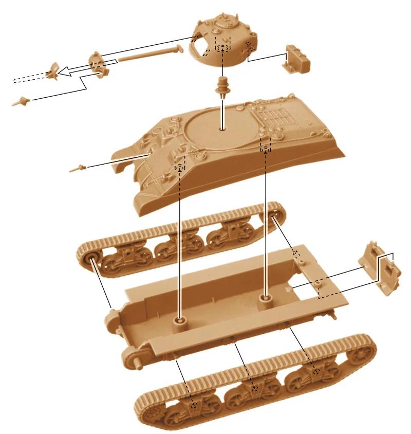 Italeri 1/72 M4a2 Sherman Iii2 Pk Model Kit — official product photo 5