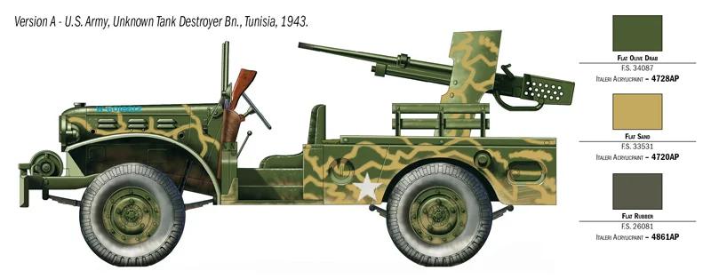 Italeri M6 Dodge Anti-tank Army Trk 35 Model Kit — official product photo 3
