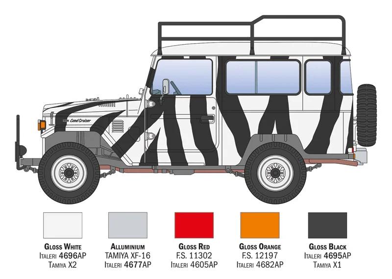 Italeri 1/24 Toyota Land Cruiser Safari Model Kit — official product photo 3