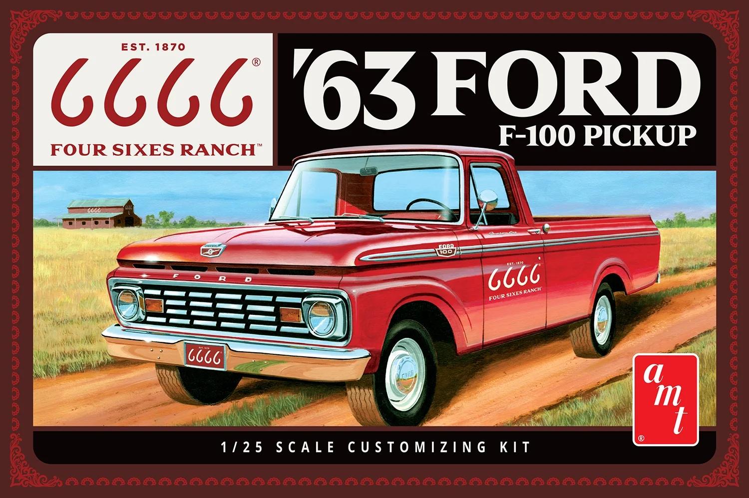 AMT 1/25 F-100 1963 Ford Four Sixes Ranch Model Kit — box art