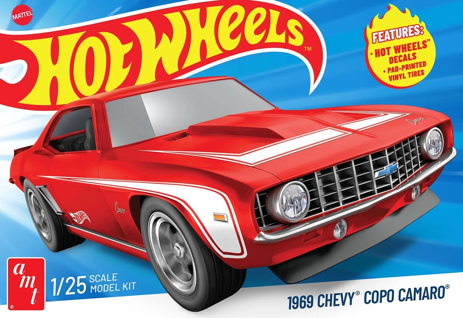 AMT 1/25 69chevy Camaro Copo Hot Wheels Model Kit — box art