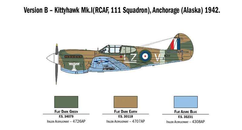 Italeri 1/48 P-40 E K Kittyhawk Model Kit — official product photo 4