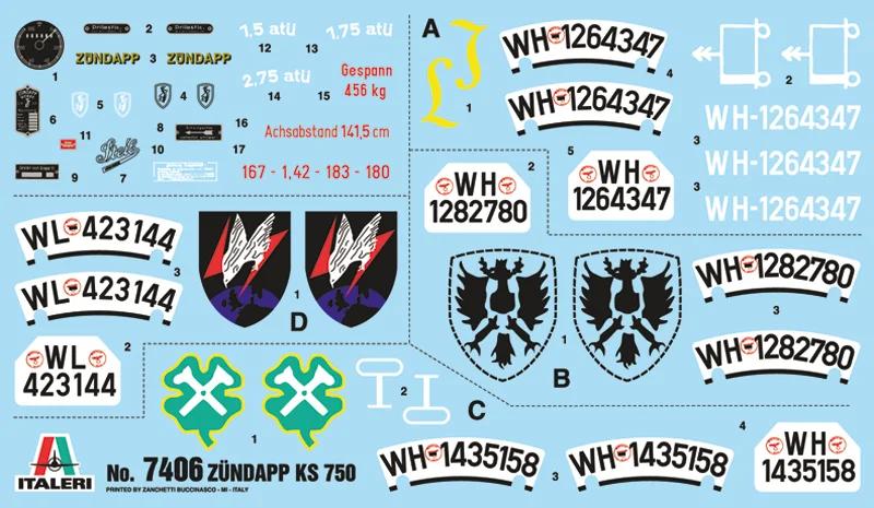 Italeri Zundapp Ks 750 1 9 Model Kit — official product photo 3
