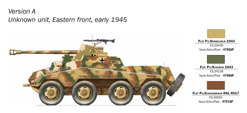Italeri 1/72 SD Kfz 234 4 German Armor Model Kit — official product photo 4