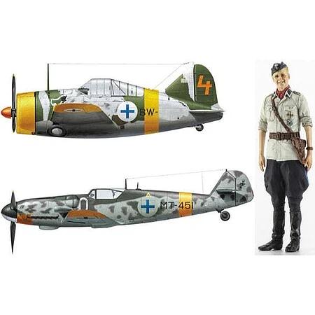Hasegawa 1/72 B-239 Buffalo Bf109g-6 Model Kit — box art
