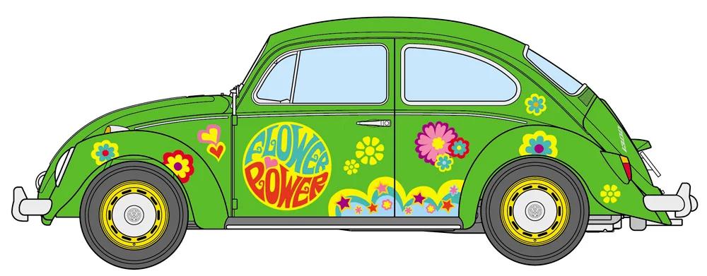 Hasegawa 1/24 Volkswagen Beetle 1 Flower Pwr Model Kit — official product photo 2