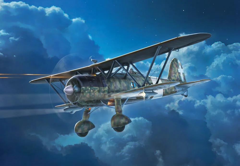 Italeri 1/72 Fiat Cr 42 Cn Falco Night Fighter Model Kit — box art