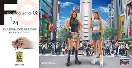 Hasegawa 1/24 1990s Girl Wearing Platform Boots Model Kit — box art