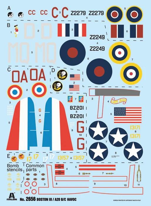 Italeri 1/48 A-20B C Havoc Boston III Model Kit — official product photo 3
