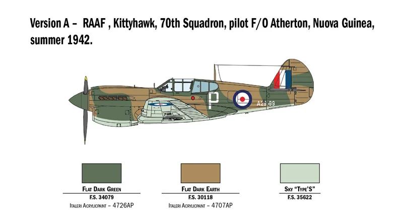 Italeri 1/48 P-40 E K Kittyhawk Model Kit — official product photo 3