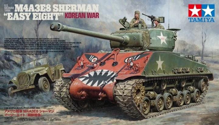 Tamiya US Sherman Easy Eight Tank 35 Model Kit — box art