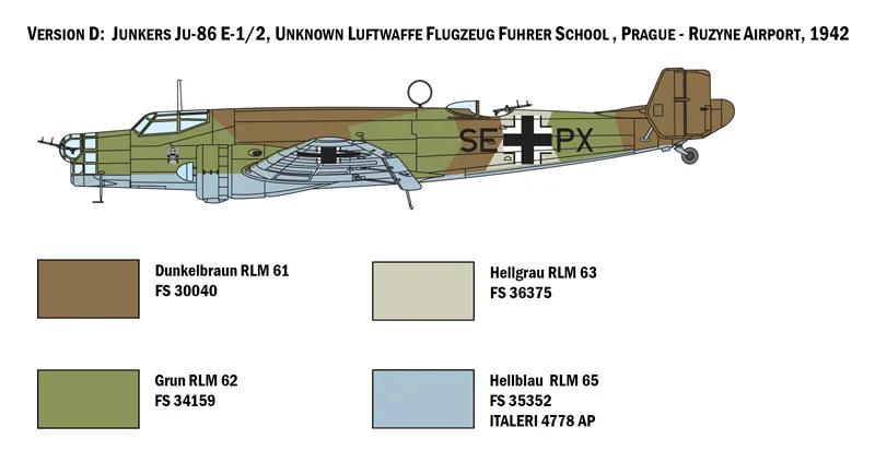 Italeri 1/72 E-1 Ju-86 E-2 Model Kit — official product photo 5