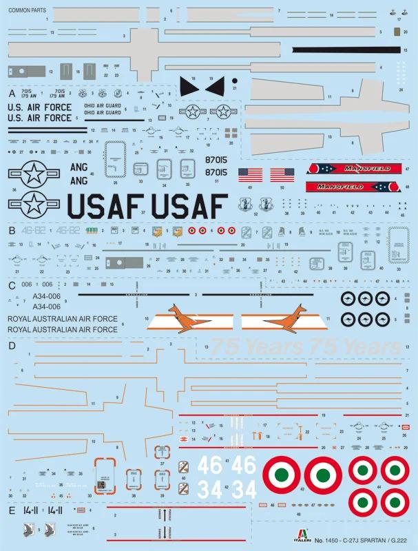 Italeri 1/72 C-27J G 222 Spartan Model Kit — official product photo 3