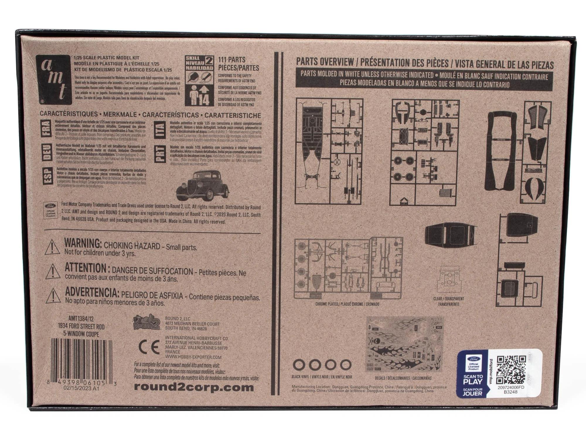 AMT 1/25 34 Ford 5-window Coupe Street Rod Model Kit — official product photo 2