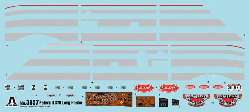 Italeri 1/24 Peterbilt 378 Long Hauler Model Kit — official product photo 3