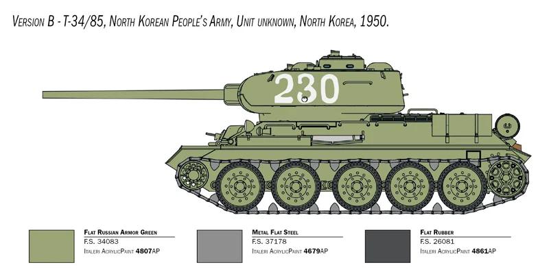 Italeri 1/35 T-34 85 Korean War Model Kit — official product photo 4