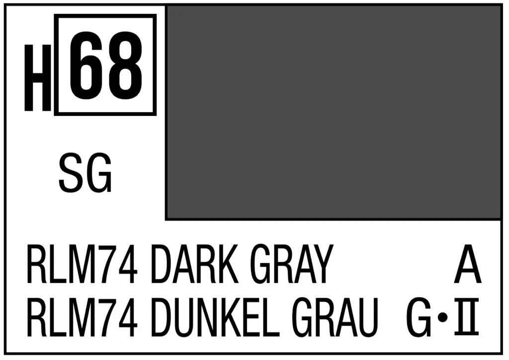 Mr. Hobby Aqueous Hobby Color H68 Semi-Gloss RLM74 Dark Gray 10ml — product photo