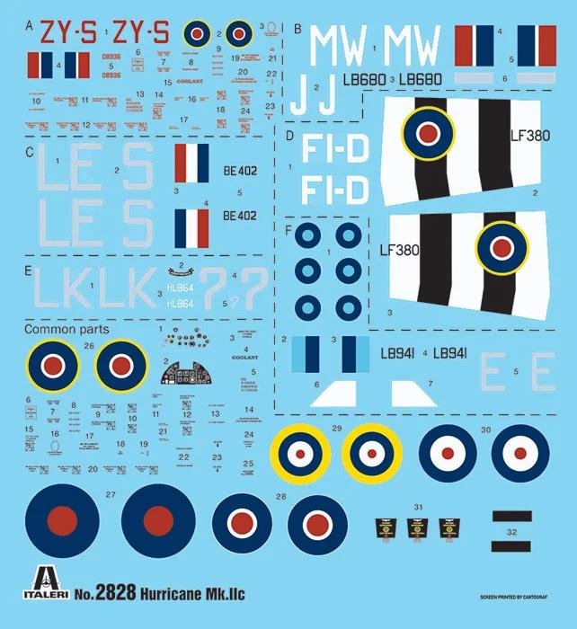 Italeri 1/48 Hurricane MK II C Model Kit — official product photo 2