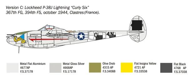 Italeri 1/72 P-38J Lockheed Lightning Model Kit — official product photo 4