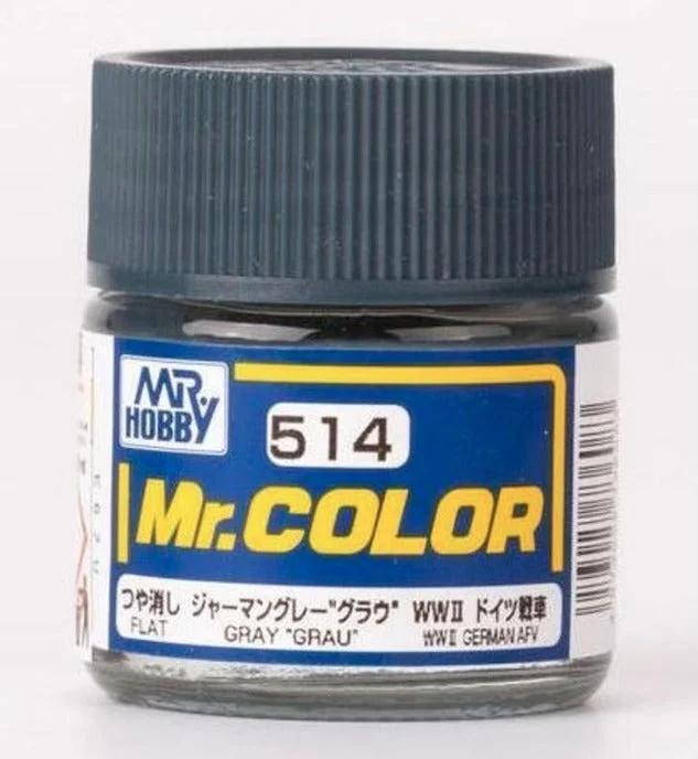 Mr. Color C514 Gray "Grau" 10ml (Flat) - WWII German AFV Lacquer Paint — product photo