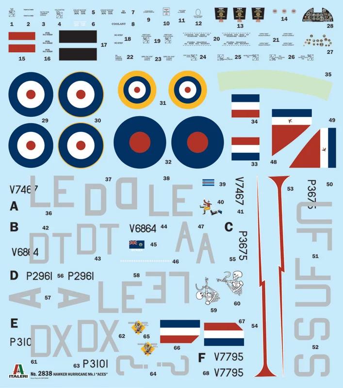 Italeri 1/48 Hurricane MK 1 Aces Model Kit — official product photo 1