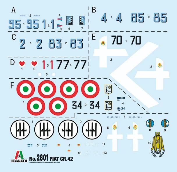Italeri Fiat Cr42 Falco Battle Britain 48 Model Kit — official product photo 3