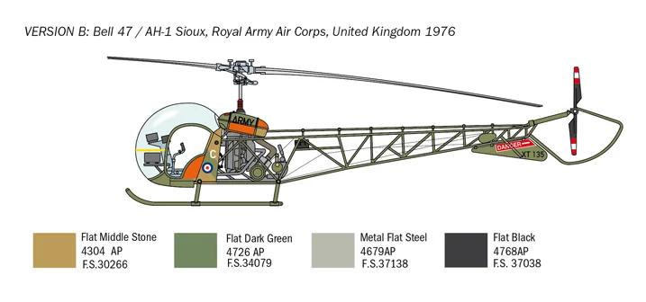 Italeri 1/48 OH-13 Sioux Korean War Model Kit — official product photo 4