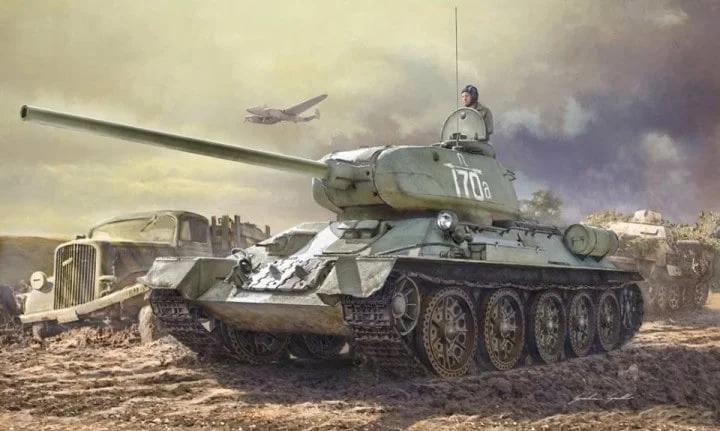 Italeri 1/35 T-34 85 Model Kit — box art