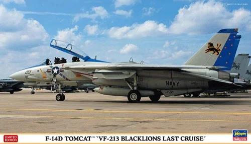 Hasegawa 1/72 F-14D Tomcat Vf-213 Blacklions Model Kit — box art