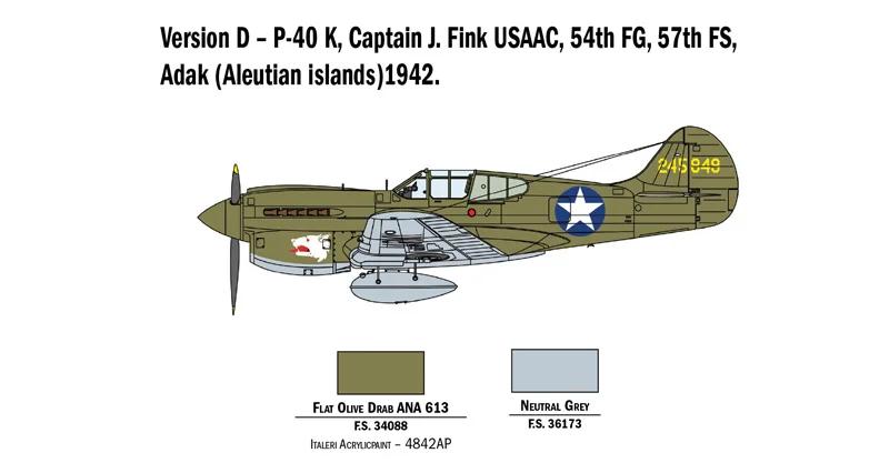 Italeri 1/48 P-40 E K Kittyhawk Model Kit — official product photo 6
