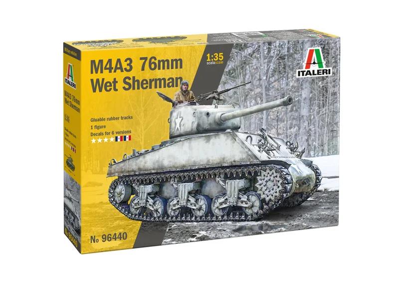 Italeri 1/35 Sherman M4a3 Wet W Fig Model Kit — official product photo 1