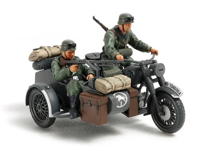 Tamiya 1/48 German Motorcycle Sidecar Model Kit — official product photo 1