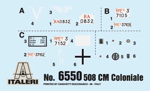 Italeri 1/35 Fiat 508cm Coloniale W Crew Model Kit — official product photo 2